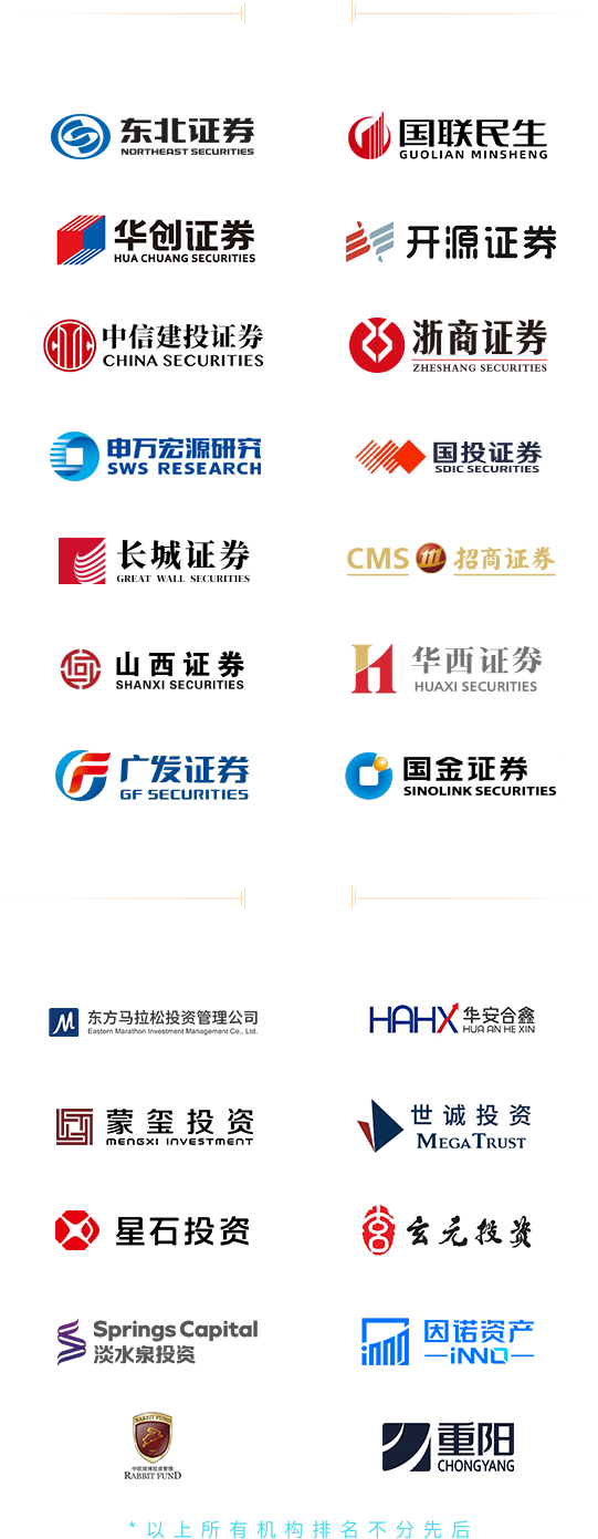 参与评审的券商和私募机构,持续邀请中,所有机构排名不分先后